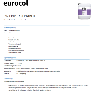 Eurocol Dispersieprimer 099 1 Liter